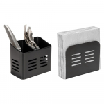 Metall s&ouml;&ouml;giriistade ja salvr&auml;tikute hoidjad komplektis 2 tk Black Outdoor Kitchen Baco &ndash; Wenko