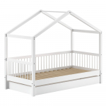 Valge p&ouml;&ouml;gipuidust lastevoodi v&auml;ljat&otilde;mmatava voodiga 90x200 cm Forrest - Vipack