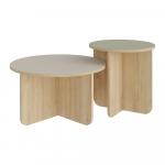 Kreemid &uuml;mmargused diivanilauad 2tk komplektis &oslash; 70 cm Hillary - Marckeric