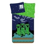Roheline-sinine puuvillane laste voodipesu 140x200 cm Minecraft "Sssleep Tight" - Jerry Fabrics