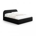 Must polsterdatud kaheinimesevoodi, koos panipaiga ja restiga 140x200 cm Juno &ndash; Windsor & Co Sofas