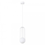 Valge rippvalgusti klaasist varjuga Belinda - Sollux