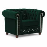 Roheline sametist chesterfield tool York Blik - Ropez