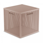 Vana roosa hoiukarp kaanega, valmistatud taaskasutatud plastist 28x28x28 cm Kaya Cube - Curver