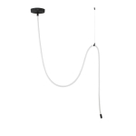 Valge/mattmust terasest h&auml;mardatav LED-rippvalgusti Ilane - Nova Luce