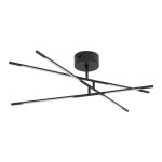 Must metallist h&auml;mardatav LED-laevalgusti akr&uuml;&uuml;lklaasist varjuga 77x84 cm Raccio - Nova Luce