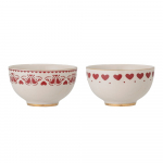 Valged j&otilde;ulumotiiviga kivikeraamikast kausid, 2 tk komplektis 500 ml Jolly - Bloomingville