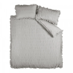 Hall krepp-voodipesu &uuml;heinimesevoodile 135x200 cm Seersucker Frill - Catherine Lansfield