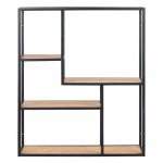 Must tammedekooriga seina raamaturiiul 75x91 cm Seaford - Actona