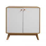 Valge madal kapp tammepuidust 75x75 cm Cassie - St&oslash;raa