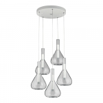 Valge LED rippvalgusti klaasist varjuga &oslash; 55 cm Cipera - CINQUE