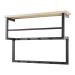 Must-puiduv&auml;rvi metallist seinanagi koos riiuliga Rizzoli - Spinder Design