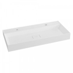 Valge topeltvalamu mineraalkomposiit 96x44 cm Godiva &ndash; Sapho