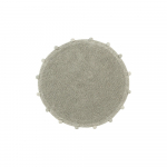 Heleroheline pestav k&auml;sitsi kootud puuvillane laste vaip &oslash;120 cm Bubbly Olive - Lorena Canals