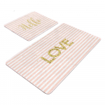 Roosad sametist vannitoamatid 2tk komplektis 60x100 cm Love - Mila Home