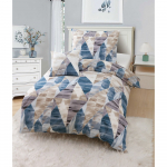 Sinine-pruun 3-osaline mikrosatiinist voodipesu &uuml;heinimesevoodile 140x200cm Eden - JAHU collections