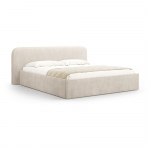 Beež polsterdatud kaheinimesevoodi koos panipaiga ja voodip&otilde;hjaga 200x200 cm Elizabeth - Micadoni