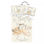 Helekollane puuvillane laste voodipesu 100x135 cm Lion King "Best Friends" - Jerry Fabrics