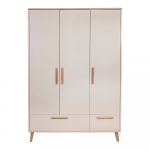 Kreem tammespoonist laste riidekapp 138x200x55 cm Jil - Roba