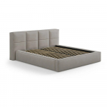 Helehall polsterdatud kaheinimesevoodi panipaigaga ja liistudest raamiga 160x200 cm Simon Darren - Micadoni