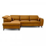 Kollane sametist lahtik&auml;iv/sahtliga nurgadiivan (vasak nurk/L-kujuline) Noble &ndash; ELTAP