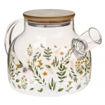 Roheline klaasist teekann 1 l Wildflowers - Dakls