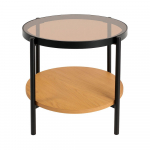 &Uuml;mmargune abilaud klaasist pealispinnaga &oslash; 48 cm Hassel - Unique Furniture