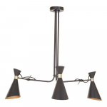 Must/kuldne metallist ripplamp metallvarjuga Linox - Premier Housewares