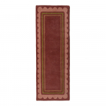 Burgundiapunane k&auml;sitsi kootud villane jooksja 80x230 cm Lois - Flair Rugs