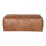 Pruun pouf taaskasutatud nahast kattega Rodeo - WOOOD