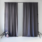 Tumehall linane tunneliga kardin 250&nbsp;x&nbsp;140&nbsp;cm Night Time - Linen Tales