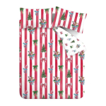 Punane/valge voodipesu &uuml;heinimesevoodile 135x200 cm Christmas Stripe - Catherine Lansfield