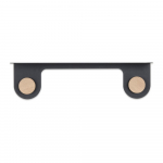 Mustast terasest seinariiul tammepuidust detailidega, 2 konksuga, pikkus 50 cm. Hook - Gazzda