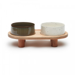 Keraamika kausside komplekt koos alusega 2 tk Dumbi &ndash; Kave Home