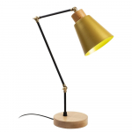 Must-kollane metallist varjuga lamp (k&otilde;rgus 52 cm) Manavgat - Opviq lights