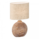 Pruun-beež keraamiline lauavalgusti tekstiilist varjuga (k&otilde;rgus 39 cm) Tobse - Fischer & Honsel