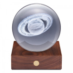 Tumepruun p&auml;hklipuidust LED dimmerdatav laualamp klaasist varjuga (k&otilde;rgus 12 cm) Amber - Gingko