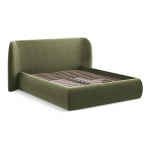 Roheline polsterdatud kaheinimesevoodi koos voodip&otilde;hja ja panipaigaga 140x200cm Hauke - Makamii