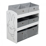 Valge/hall laste m&auml;nguasjade organisaator 63,5x29,5x60 cm Miffy - Roba