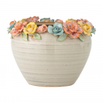 K&auml;sitsi maalitud kivikeraamikast lillepoti kate &oslash; 19,5 cm Eanna - Bloomingville