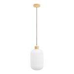 Valge ripplamp klaasist varjuga &oslash; 20 cm Argalo &ndash; House Nordic