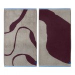 Burgundiapunased/hallikasbeežid orgaanilisest puuvillast froteer&auml;tikud 2tk komplektis 50x90 cm Nova Arte - Mette Ditmer Denmark