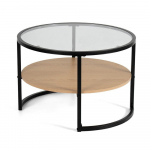 Must tammeimitatsiooniga &uuml;mmargune diivanilaud &oslash; 68 cm Zanu - Bonami Essentials