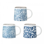 Valged/sinised kivikeraamikast kruusid 3 tk komplektis Molly - Bloomingville