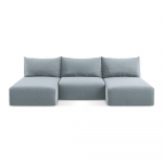 Sinine sametist panipaigaga nurgadiivanvoodi (U-kujuline) Kalena - Makamii