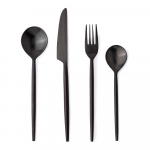 Mustad roostevabast terasest s&ouml;&ouml;giriistad 16 tk 4 inimesele Bronte - Bizzotto