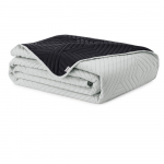 Must/helehall tepitud mikrokiust voodikate 240x260 cm Softa - Restilo