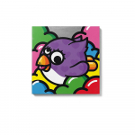 Betoonist seinamaal Volante Violette, 50 x 50 cm Oiselle Volante - Lyon B&eacute;ton