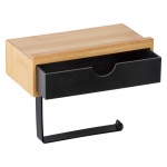 Must tualettpaberi hoidja bambusest voodriga Bambusa - Wenko