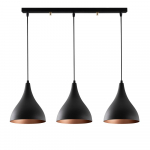 Čern&eacute; stropn&iacute; sv&iacute;tidlo pro 3 ž&aacute;rovky Opviq lights Berceste Long